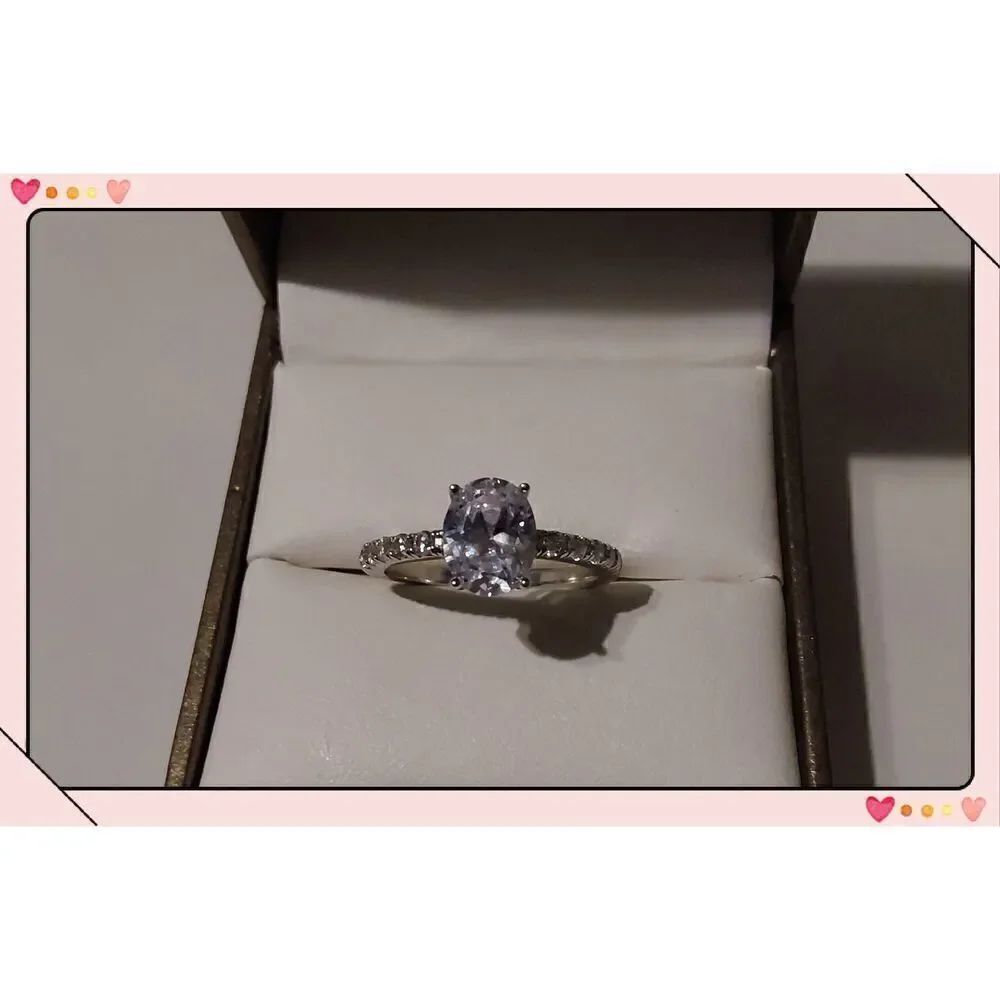 1.67 Ct. Oval/Round Pave Genuine Diamond Simulant Engagement/Bridal Ring Sz 8